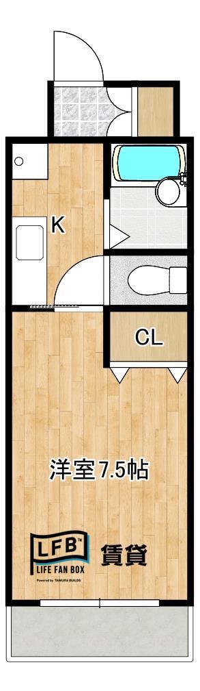 LFB RITAGE新山口(1K/4階)の間取り写真