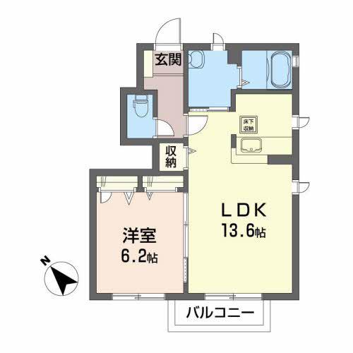 コンフォール参番館I(1LDK/1階)の間取り写真