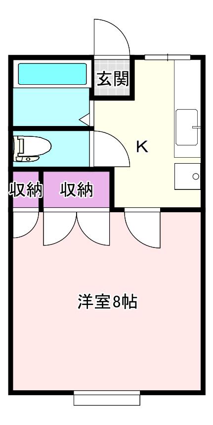 ストークハウスB(1K/1階)の間取り写真