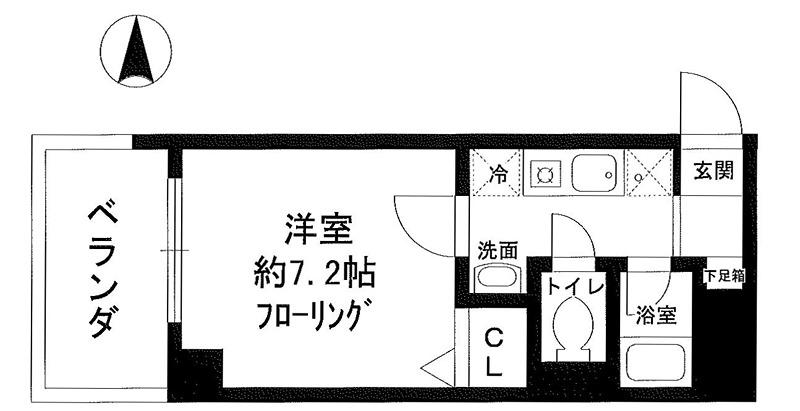 永澤金港堂ビル(1K/8階)の間取り写真