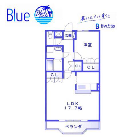 アンベリール・K・湘南(1LDK/1階)の間取り写真