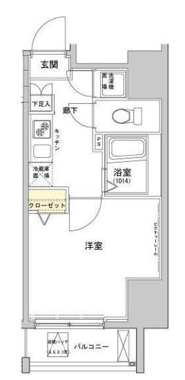ヴィーダ文京本郷(1K/11階)の間取り写真
