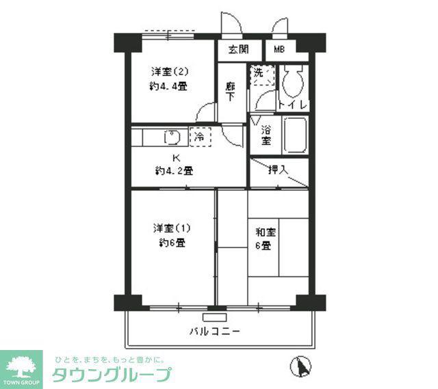 モンテベルデ第2横浜(3K/7階)の間取り写真