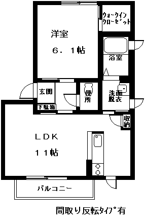 シャーメゾン グラヴィス A(1LDK/2階)の間取り写真