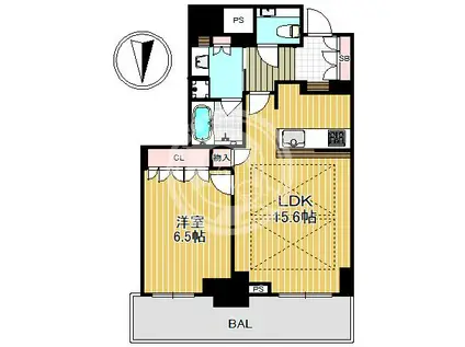 グランドメゾン新梅田タワー THE CLUB RESIDENCE(1LDK/14階)の間取り写真