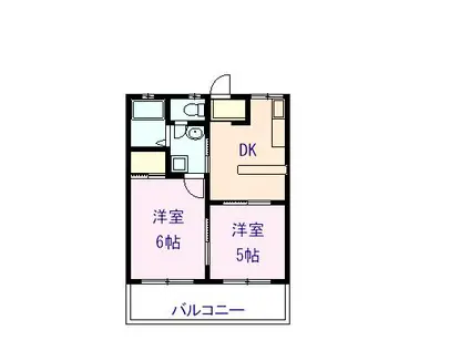 小山佐和晶ビル(2DK/2階)の間取り写真