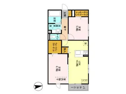 グランドソレイユ(2LDK/1階)の間取り写真