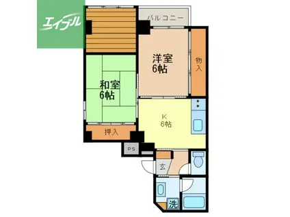 タケムラビル(2DK/4階)の間取り写真