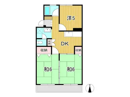 ハイツことぶき(3DK/4階)の間取り写真