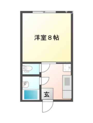 コーポ松和(1DK/2階)の間取り写真