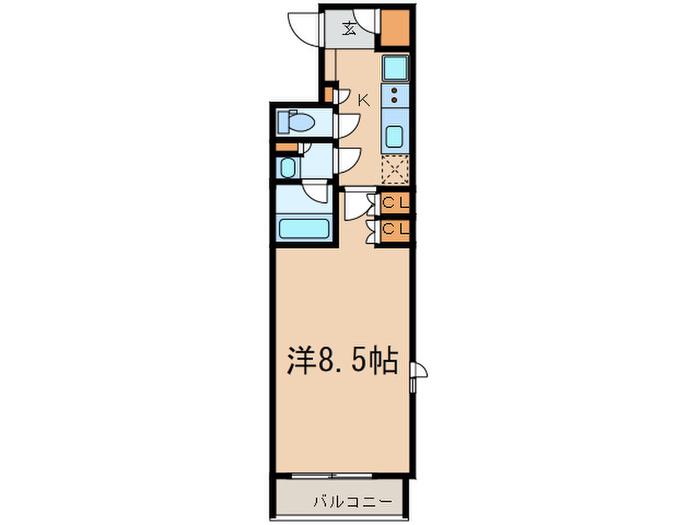 GRAN PASEO 四谷若葉(1K/2階)の間取り写真