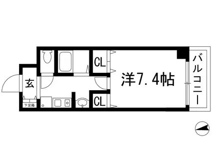 グレース姫室(1K/2階)の間取り写真