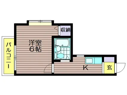 カーザフローラ(1K/1階)の間取り写真
