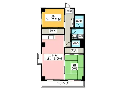 アミューズB.R(2LDK/3階)の間取り写真