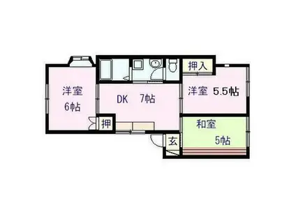 コミューハウス(3DK/2階)の間取り写真