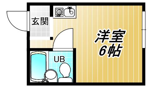 YOUハイム寿(ワンルーム/4階)の間取り写真