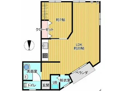 コーポ西宮(1LDK/2階)の間取り写真