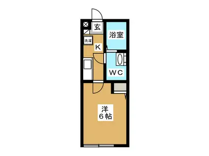 ポートエレン(1K/1階)の間取り写真