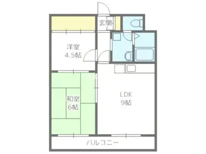 アーバンヒル宮の沢(2LDK/4階)の間取り写真