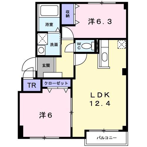 フランミルトマンションA(2LDK/2階)の間取り写真
