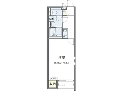 クレイノALTA新地(1K/1階)の間取り写真