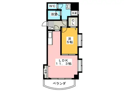 LAUREL COURT田町(1LDK/8階)の間取り写真