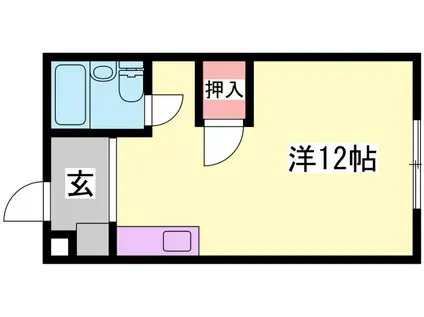 ドミトリー III(ワンルーム/2階)の間取り写真