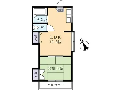 サンルージュ(1LDK/1階)の間取り写真