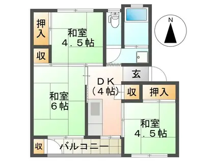 コーポ アイズ(3K/2階)の間取り写真