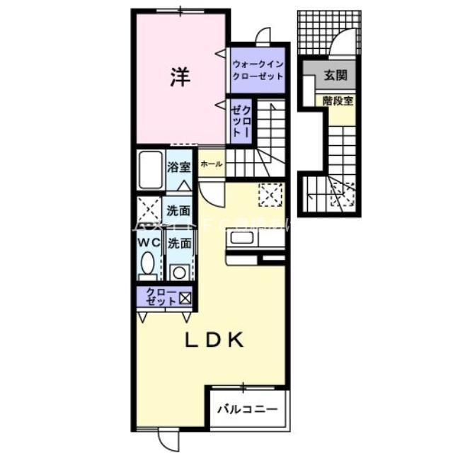 サンフレスト(1LDK/2階)の間取り写真