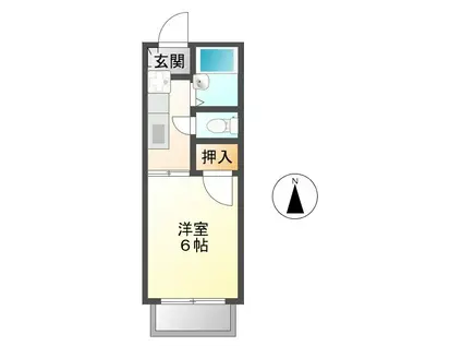 プリンス立花C棟(1K/2階)の間取り写真