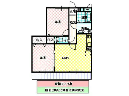 グレースヒルズ II(2LDK/3階)の間取り写真