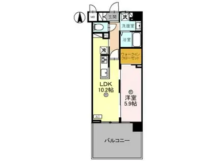 THE RESIDENCE 文化庁前(1LDK/1階)の間取り写真