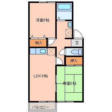 セジュールリベルテA(2LDK/1階)の間取り写真