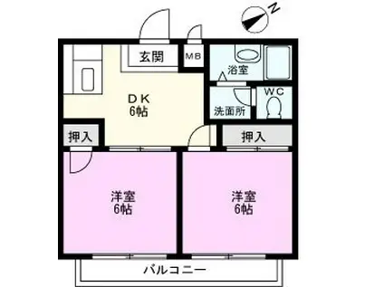 ラ・エトワールA(2DK/1階)の間取り写真