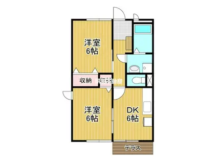 ソレアード(2DK/1階)の間取り写真