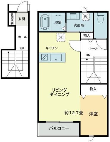 マビックエアー(ワンルーム/2階)の間取り写真