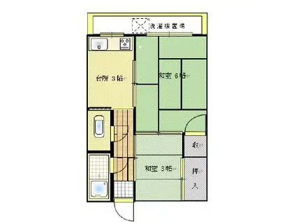 TZ 福山新市(2K/1階)の間取り写真