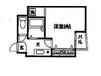 シュープリーム(1K/3階)の間取り写真