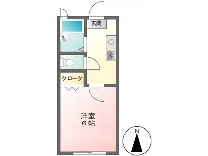 エステート司(1K/1階)の間取り写真