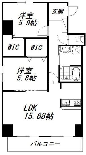 エムズドリームX(2LDK/6階)の間取り写真
