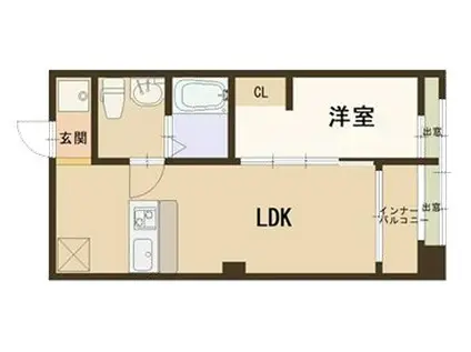 おおつきマンション(1LDK/2階)の間取り写真