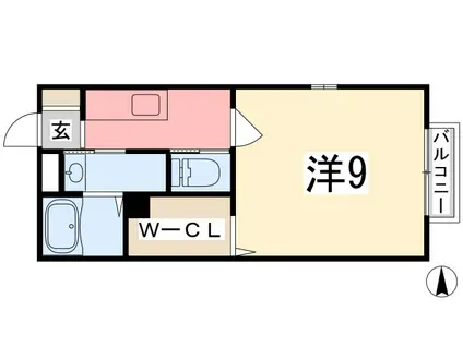 コンフォートテクノIII(1K/1階)の間取り写真