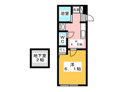 サーフライダーII(1K/1階)の間取り写真