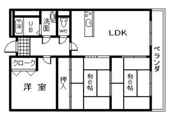 リブ泉南(3LDK/2階)の間取り写真
