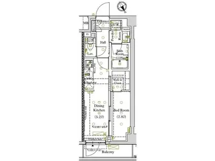 アークマーク東大井(1DK/3階)の間取り写真