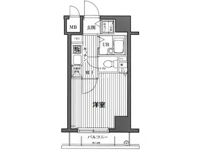 ガラステージ芝公園駅前(1K/2階)の間取り写真