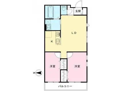 ガト大崎(2LDK/3階)の間取り写真