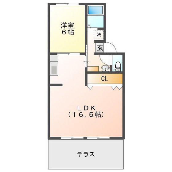 チェリーハウス(1LDK/1階)の間取り写真