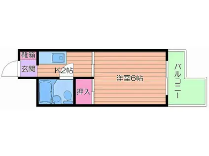 東洋プラザ蒲生(1DK/4階)の間取り写真